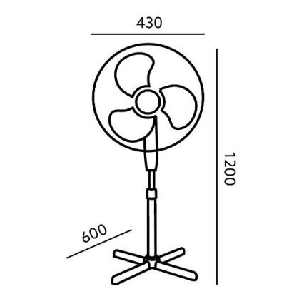 Bodenventilator VIENTO 45W/230V weiß