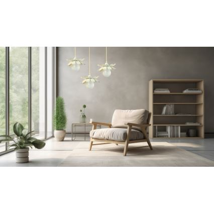 Bohemia-Design - Hängeleuchte an Kabel 1xE27/60W/230V cremefarben