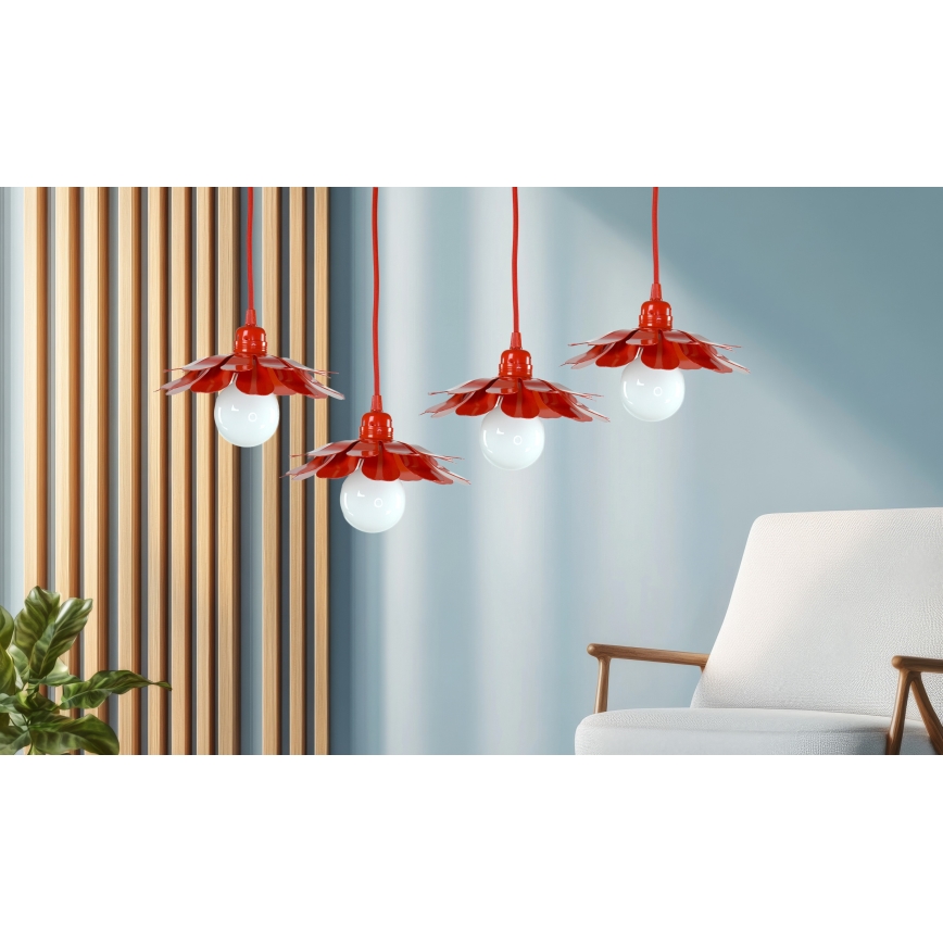Bohemia-Design - Hängeleuchte an Kabel 1xE27/60W/230V rot