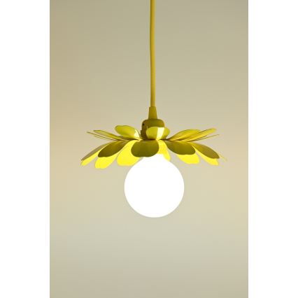 Bohemia-Design - Hängeleuchte mit Kabel 1xE27/60W/230V gelb