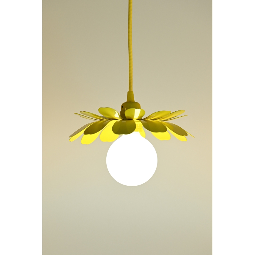 Bohemia-Design - Hängeleuchte mit Kabel 1xE27/60W/230V gelb