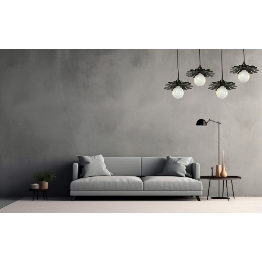 Bohemia-Design - Hängeleuchte mit Kabel 1xE27/60W/230V schwarz