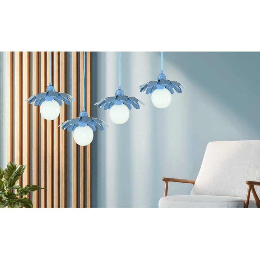 Bohemia-Design - Pendelleuchte an Kabel 1xE27/60W/230V blau