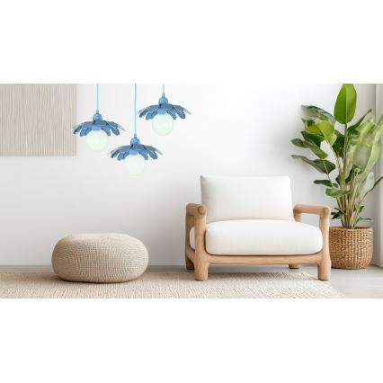 Bohemia-Design - Pendelleuchte an Kabel 1xE27/60W/230V blau