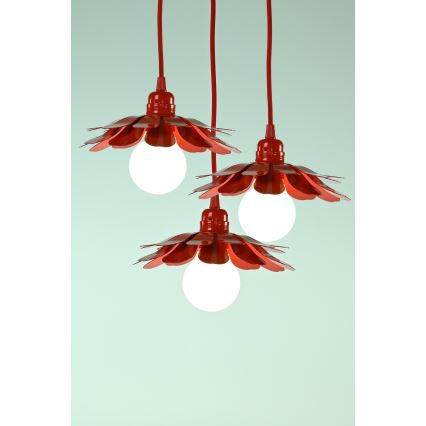 Bohemia-Design - Pendelleuchte an Kabel 1xE27/60W/230V rot