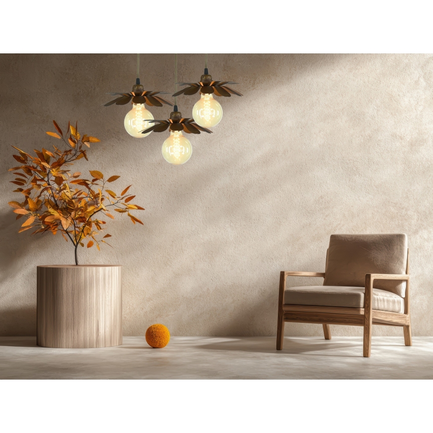 Bohemia-Design - Pendelleuchte mit Seilaufhängung 1xE27/60W/230V bronzefarben