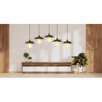 Bohemia-Design - Pendelleuchte mit Seilaufhängung 1xE27/60W/230V bronzefarben