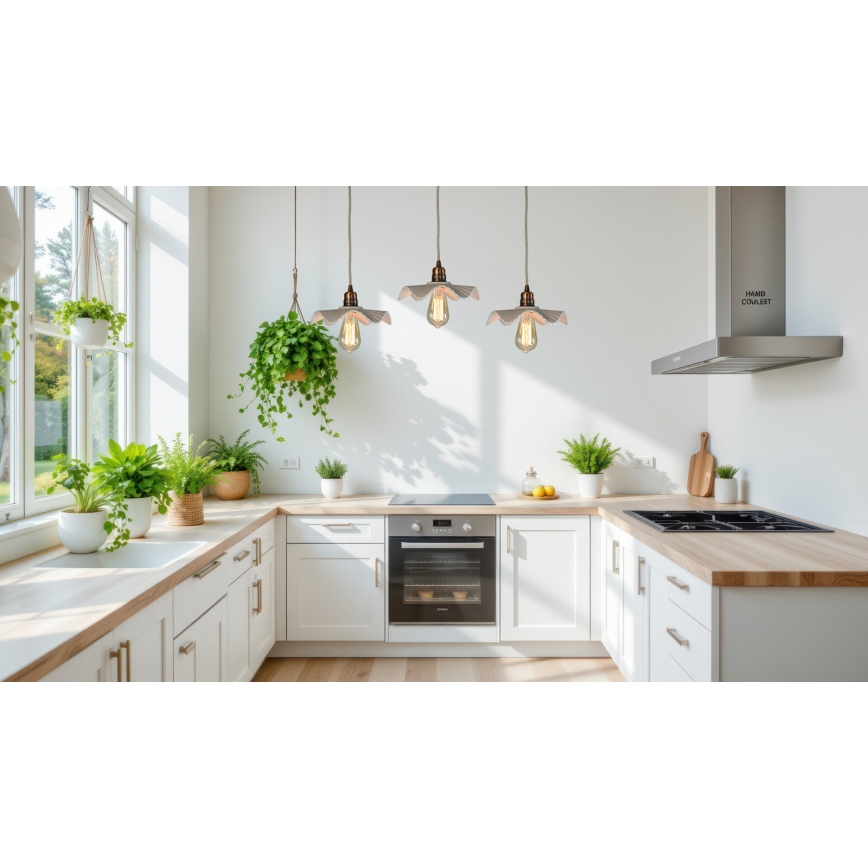 Bohemia-Design - Porzellan-Hängeleuchte an Kabel 1xE27/60W/230V