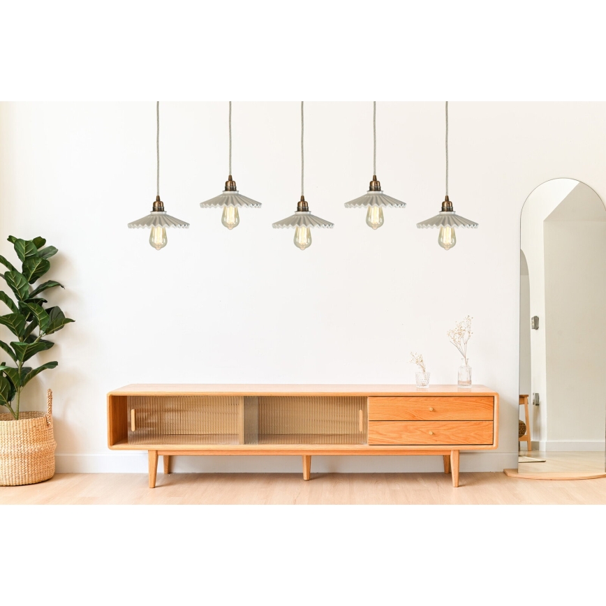 Bohemia-Design - Porzellan-Hängeleuchte mit Kabel 1xE27/60W/230V