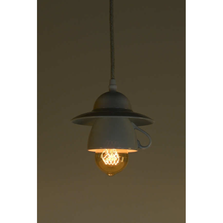 Bohemia-Design - Porzellan-Pendelleuchte an Kabel 1xE27/60W/230V