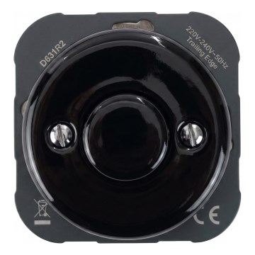 Bohemia-Design - Porzellan-Retro-Dimmer, rahmenlos, 250V/10A, schwarz