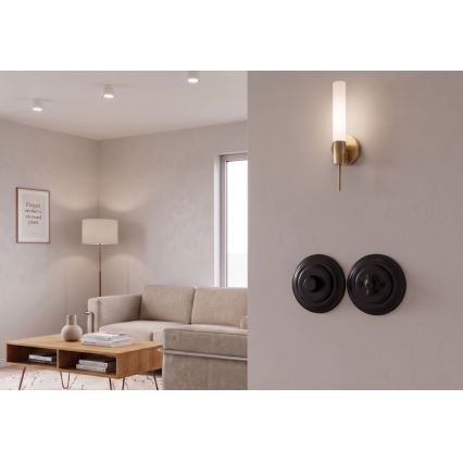Bohemia-Design - Porzellan-Retro-Drehdimmer mit Rahmen 250V/10A schwarz
