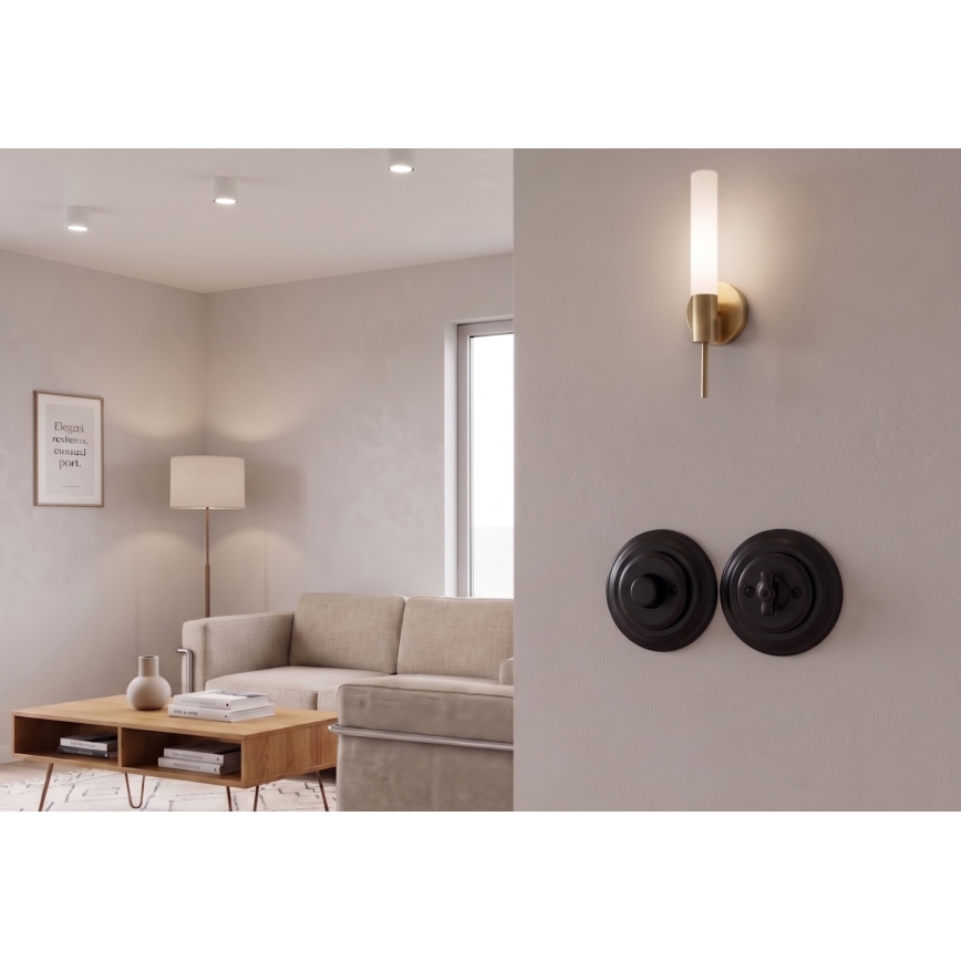 Bohemia-Design - Porzellan-Retro-Drehdimmer mit Rahmen 250V/10A schwarz