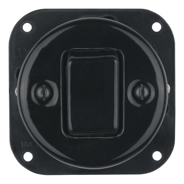 Bohemia-Design - Porzellan-Retro-Kreuzschalter ohne Rahmen Nr. 7 schwarz