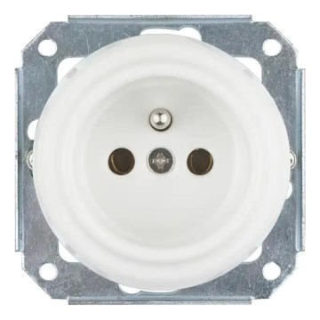 Bohemia-Design - Porzellan-Retro-Steckdose für den Hausgebrauch, rahmenlos, 250 V/16 A, weiß