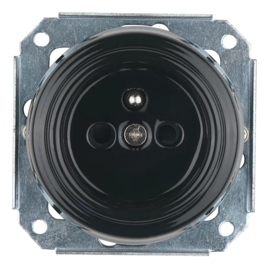 Bohemia-Design - Retro-Haushaltssteckdose aus Porzellan, rahmenlos, 250V/16A, schwarz