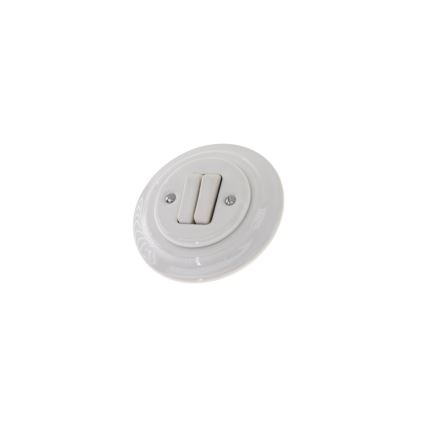 Bohemia-Design - Retro-Porzellan-Doppelschalter mit Rahmen Nr. 5 weiß