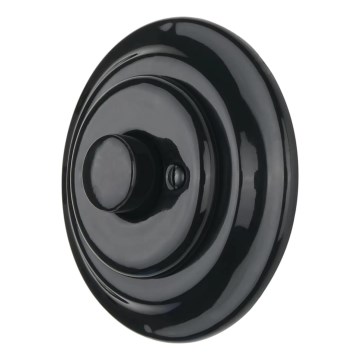 Bohemia-Design - Retro-Porzellan-Drehdimmer mit Rahmen 250V/10A schwarz