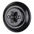 Bohemia-Design - Retro-Porzellan-Drehschalter mit Rahmen Nr. 7, schwarz