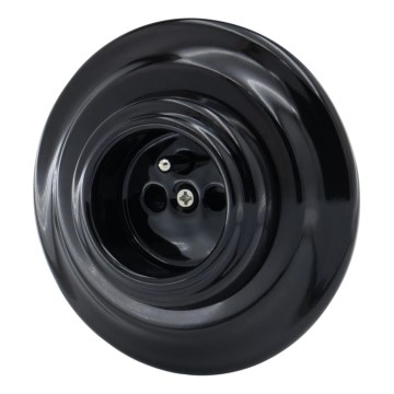 Bohemia-Design - Retro-Porzellan-Wandsteckdose mit Rahmen 250V/16A schwarz