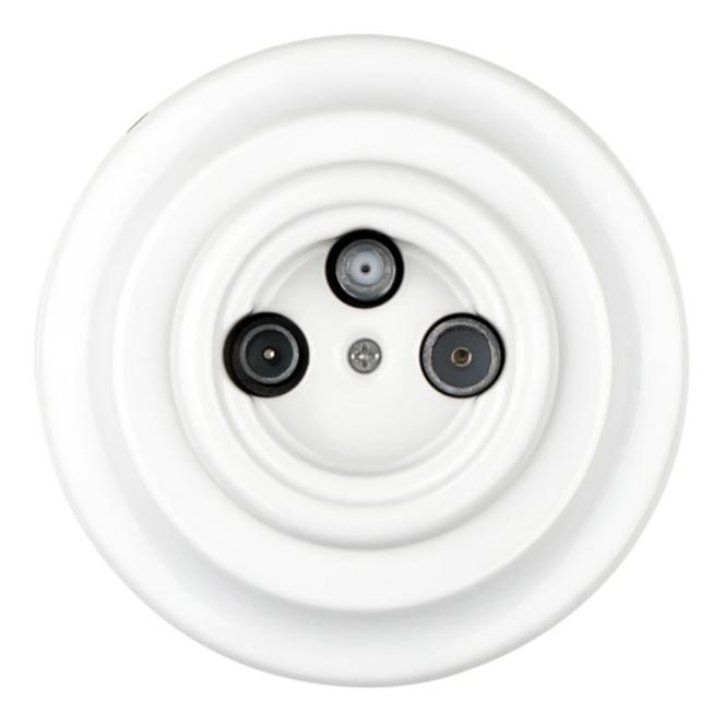 Bohemia-Design - Retro-TV/SAT-W-Dose aus Porzellan mit Rahmen, weiß