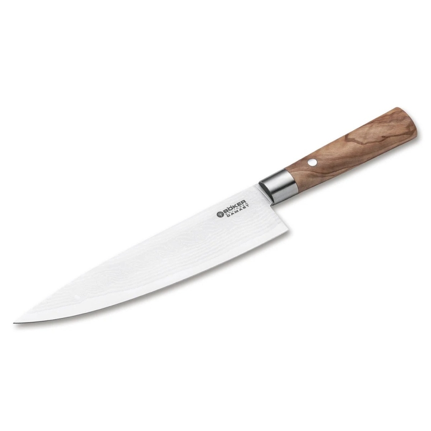 Böker - Damast-Küchenmesser DAMAST OLIVE 21,2 cm Olivenholz