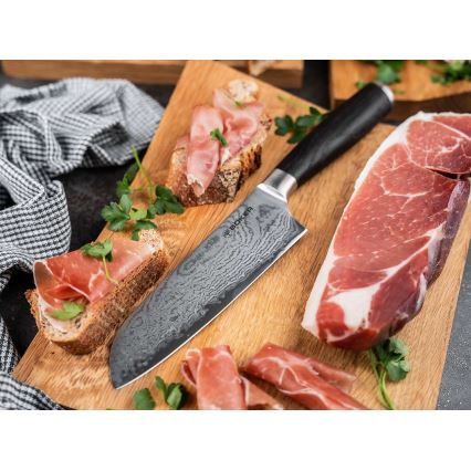 Böker - Damast-Santoku-Küchenmesser DAMAST 16,5 cm Eiche