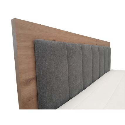 Boxspringbett JASMINE 180×200 cm mit Matratzen, Topper und Stauraum, grau