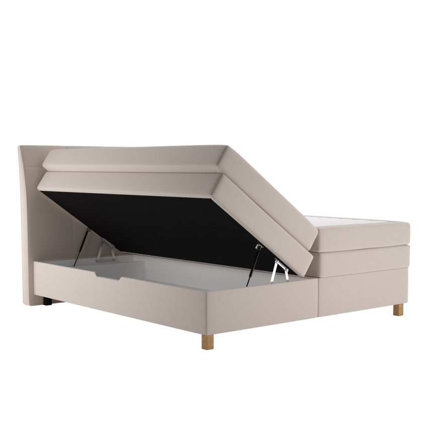 Boxspringbett mit Matratze BEA, 160 x 200 cm, beige