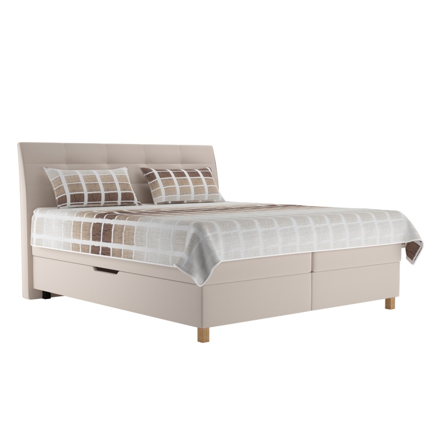 Boxspringbett mit Matratze BEA, 160 x 200 cm, beige