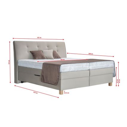 Boxspringbett mit Matratze BEA, 160 x 200 cm, beige