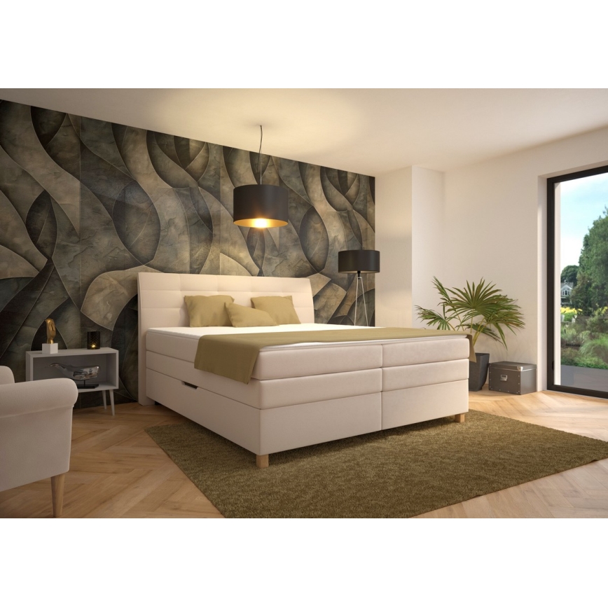 Boxspringbett mit Matratze BEA 180x200 cm beige