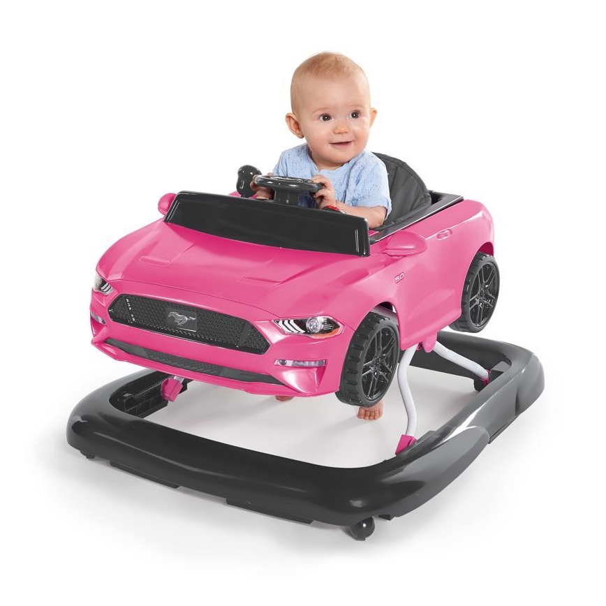 Bright Starts - 3‑in‑1 Baby-Lauflernhilfe FORD MUSTANG, Rosa