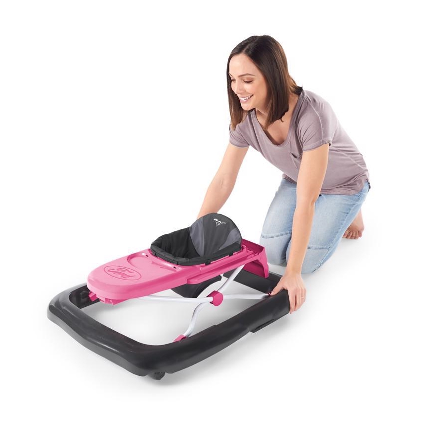 Bright Starts - 3‑in‑1 Baby-Lauflernhilfe FORD MUSTANG, Rosa