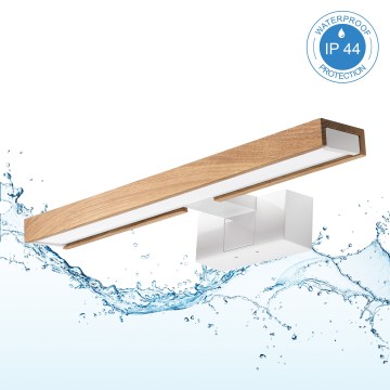 Brilagi - 3-in-1 LED-Badspiegelleuchte WOODY MIRROR LED/8W/230V 40 cm IP44 weiß/Eiche