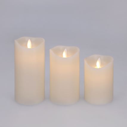BRILAGI - 3er-Set LED-Kerzen, LED/3x AAA, cremefarben, mit Fernbedienung