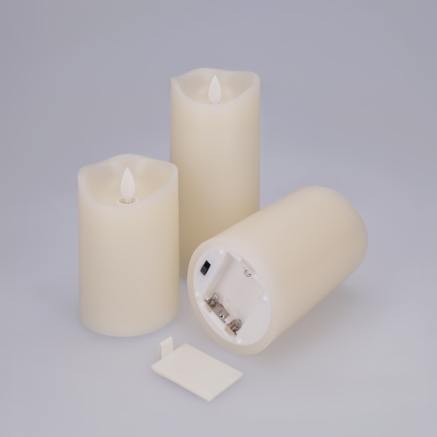 BRILAGI - 3er-Set LED-Kerzen, LED/3x AAA, cremefarben, mit Fernbedienung