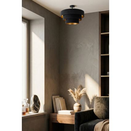 Brilagi - Anbau-Deckenleuchte LUNETA 1xE27/60W/230V Ø 40 cm schwarz/gold