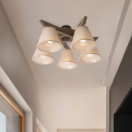 Brilagi - Anbauleuchte ANTHONY 5xE14/40W/230V Eiche/beige