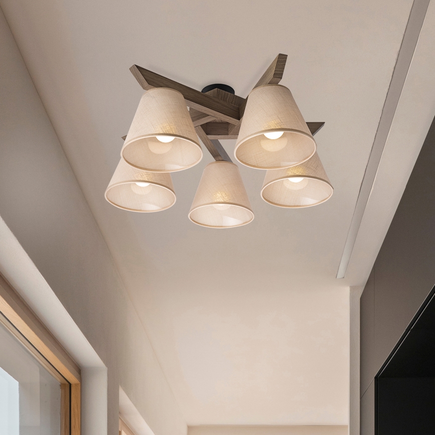 Brilagi - Anbauleuchte ANTHONY 5xE14/40W/230V Eiche/beige
