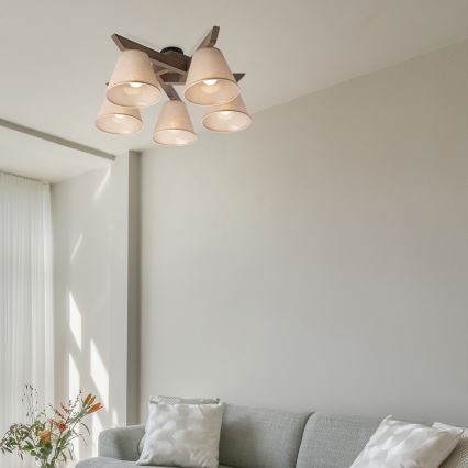 Brilagi - Anbauleuchte ANTHONY 5xE14/40W/230V Eiche/beige
