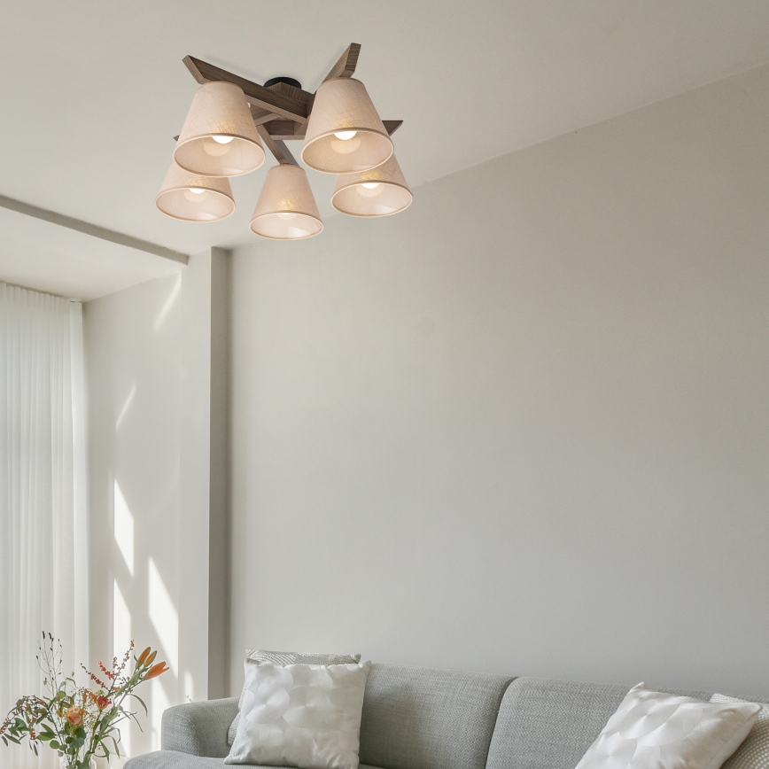 Brilagi - Anbauleuchte ANTHONY 5xE14/40W/230V Eiche/beige