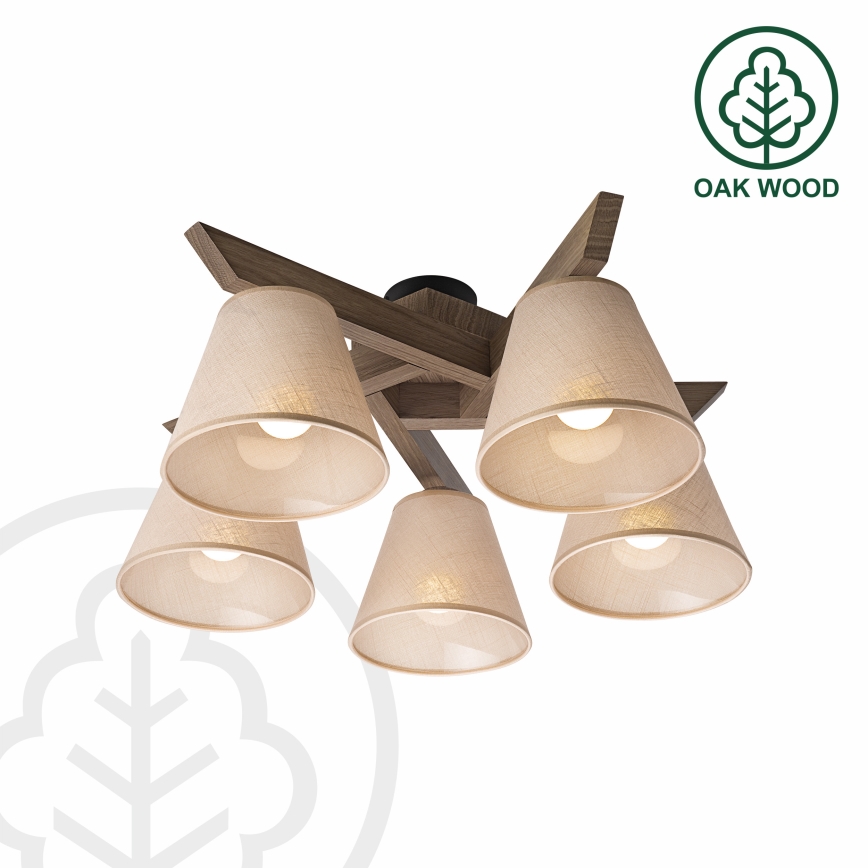 Brilagi - Anbauleuchte ANTHONY 5xE14/40W/230V Eiche/beige