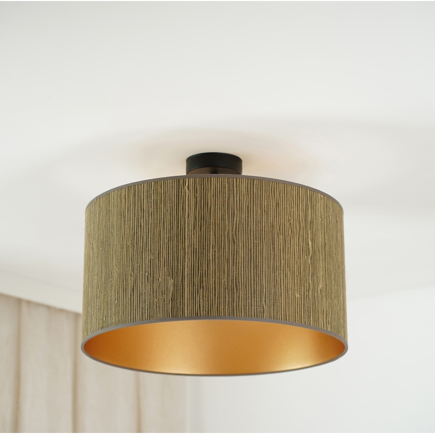 Brilagi - Anbauleuchte BOSTON ROLLER 1xE27/15W/230V d 45 cm Stroh braun/golden