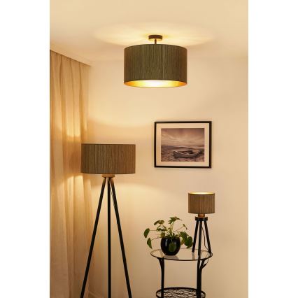 Brilagi - Anbauleuchte BOSTON ROLLER 1xE27/15W/230V d 45 cm Stroh braun/golden