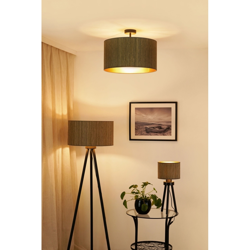Brilagi - Anbauleuchte BOSTON ROLLER 1xE27/15W/230V d 45 cm Stroh braun/golden