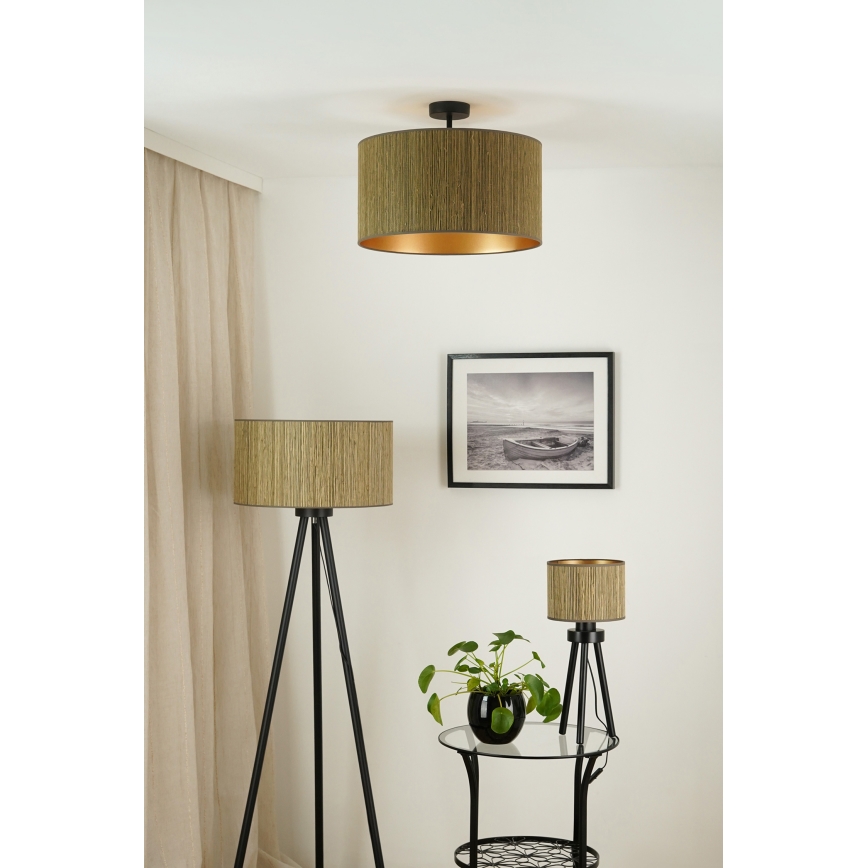 Brilagi - Anbauleuchte BOSTON ROLLER 1xE27/15W/230V d 45 cm Stroh braun/golden