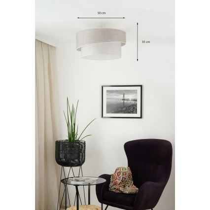 Brilagi - Anbauleuchte DOVER SHINE 1xE27/15W/230V d 50 cm grau/cremefarben
