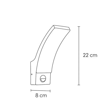 Brilagi - LED Außenwandleuchte mit Sensor ARCELO LED/9W/230V IP44