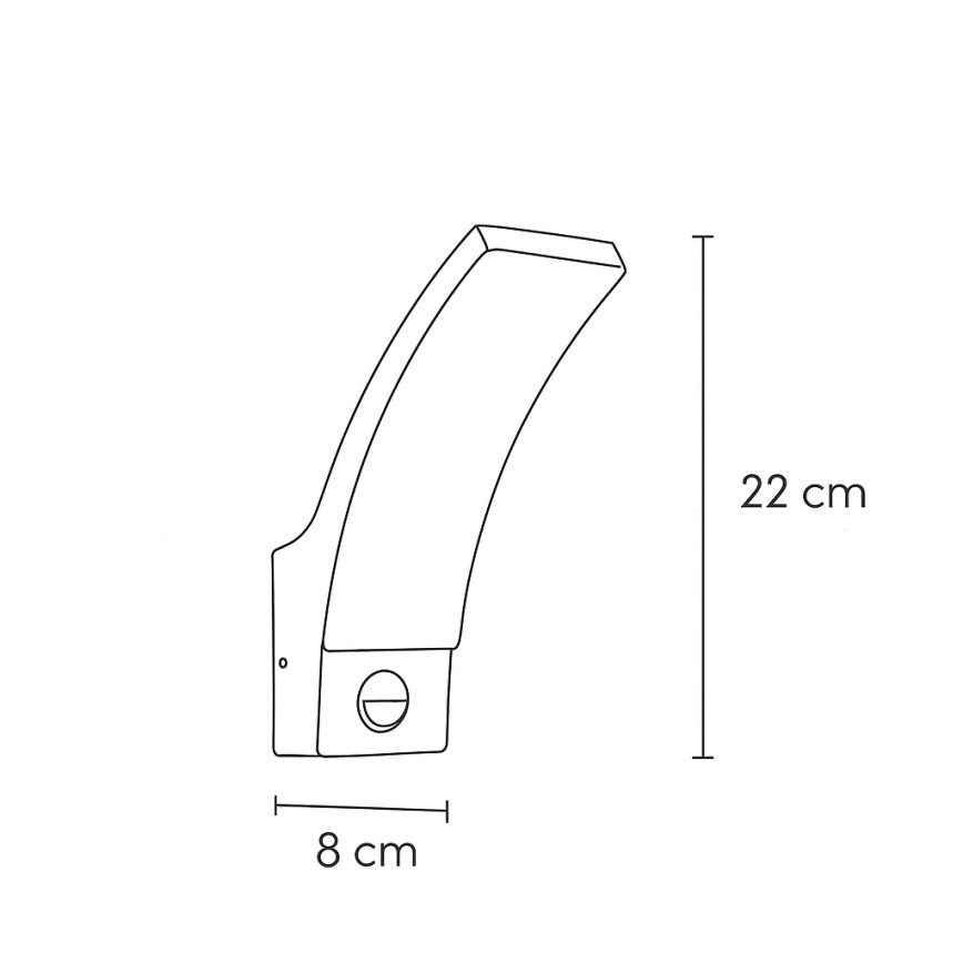 Brilagi - LED Außenwandleuchte mit Sensor ARCELO LED/9W/230V IP44